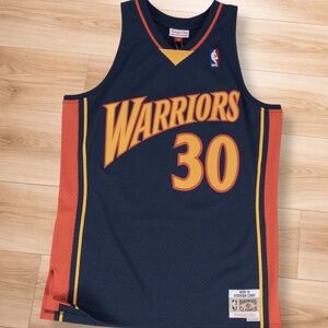 Mitchell & Ness Navy Warriors #30 Hardwood Classics Jersey Medium
